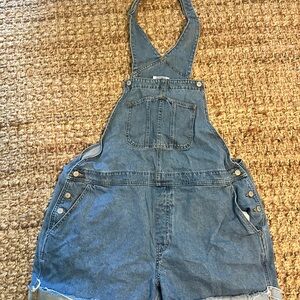 Old Navy Denim Overalls/Shortalls with Distressed Hem